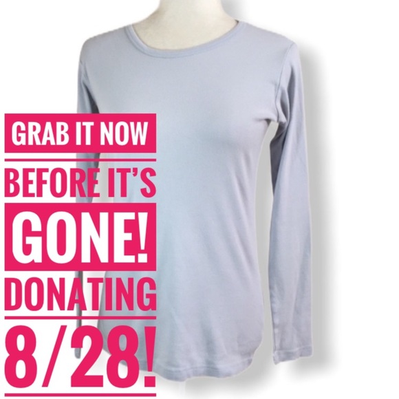 b green Tops - Women's blue organic cotton long sleeve t-shirt